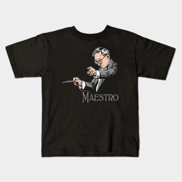 The Maestro, Ennio Morricone Kids T-Shirt by Jamie Lee Art